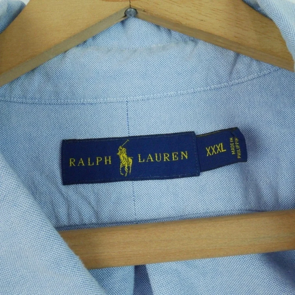 Polo Ralph Lauren XXXL Blue Button Down Shirt Oxford Flesh Pony Preppy Cotton